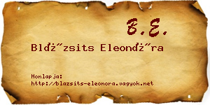 Blázsits Eleonóra névjegykártya